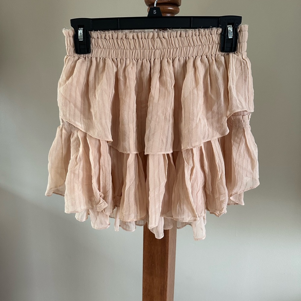 LoveShackFancy Blush Layered A-Line Skirt